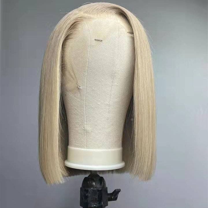 Red Wave Cut Bob Side Part Short Wig Virgin Colorful Cuticle Aligned Human Hair HD Lace Front Wigs