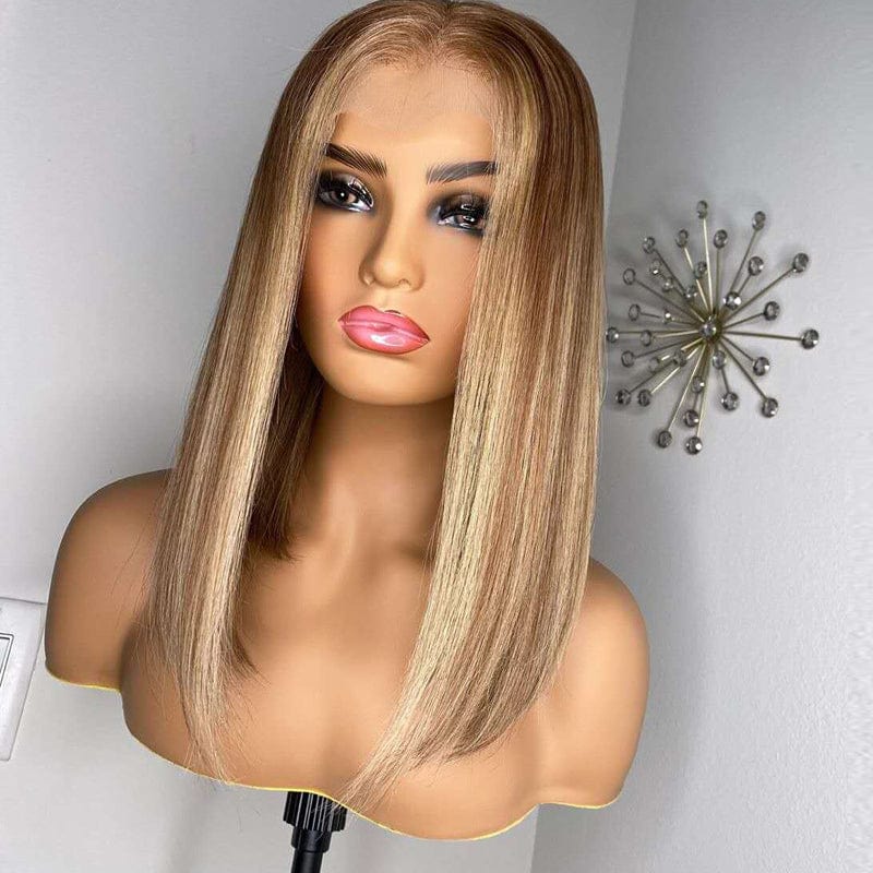 Red Wave Cut Bob Side Part Short Wig Virgin Colorful Cuticle Aligned Human Hair HD Lace Front Wigs