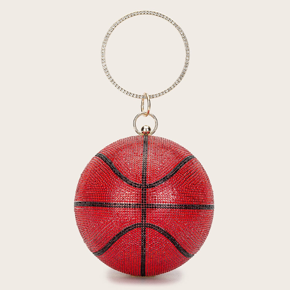 Red Wholesale custom logo new basket ball luxury rhinestones glitter ladies designer basketball bags purses and handbags for women