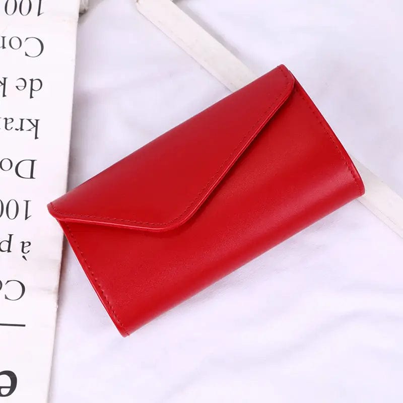 Red Wholesale PU Leather Clutch Latest Design Simple Fashion One-shoulder Chain Purse Envelope Ladies Purse Evening bag