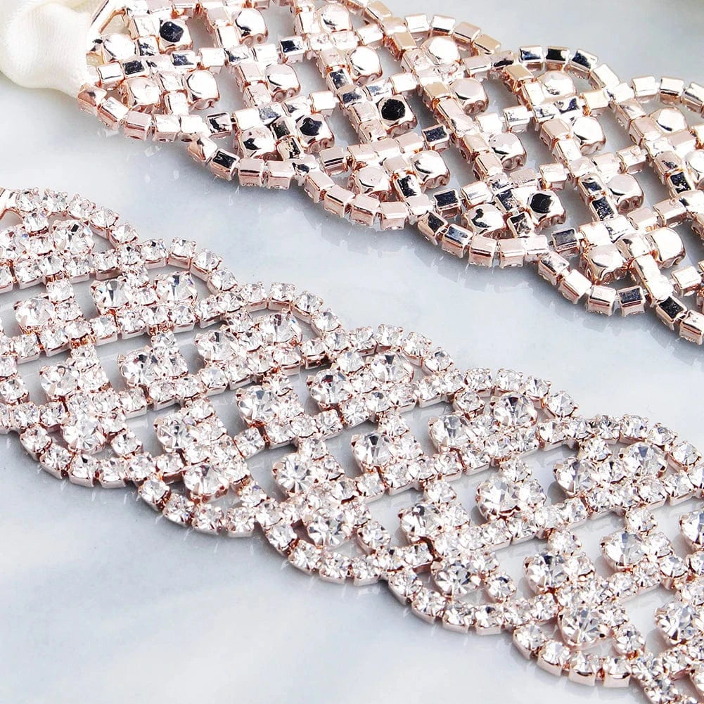 Rhinestone Leaf Pearl Twigs Belt Forest Style Wedding Bride Lady Waist Chain Bridal Belt