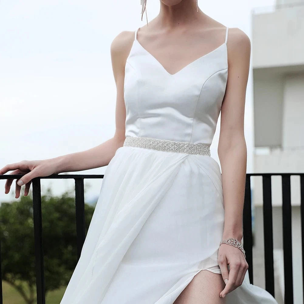 Rhinestone Leaf Pearl Twigs Belt Forest Style Wedding Bride Lady Waist Chain Bridal Belt