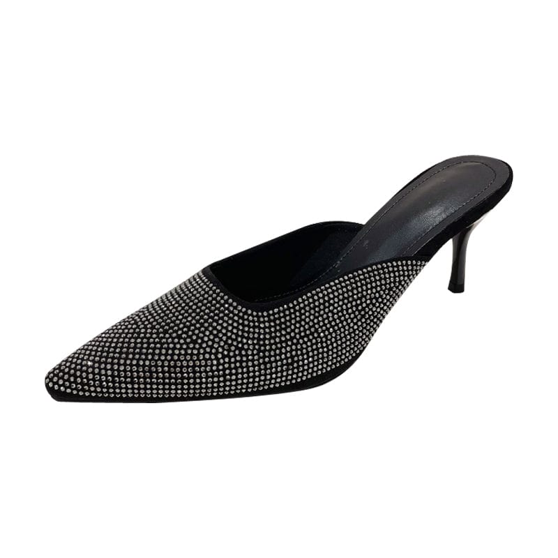 Rivet high-heeled Baotou personalized women's sandals 2023 autumn new stiletto pointed toe outer wear