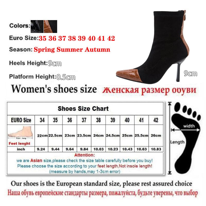 Rome Style Mixed Black 2022 Colors PU Square Toe Gold Chain Decoration Thin High Heel Mid-Calf Brown Boots 36-42 Women Shoes