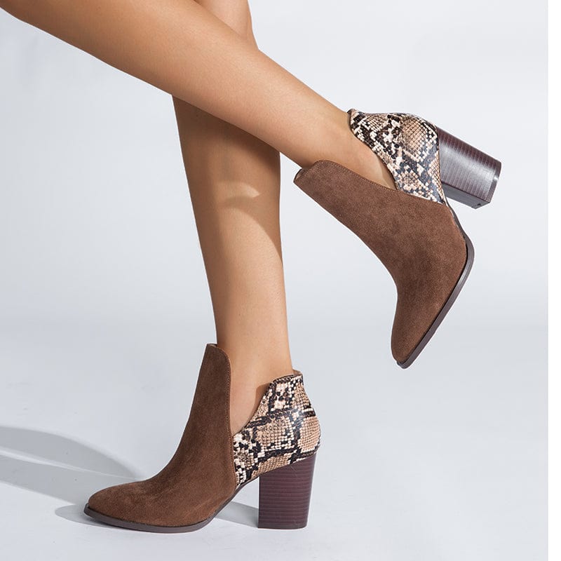 Rome Style Mixed Black 2022 Colors PU Square Toe Soild Thin High Heel Zipper Mid-Calf Brown Boots 36-43 Women Shoes