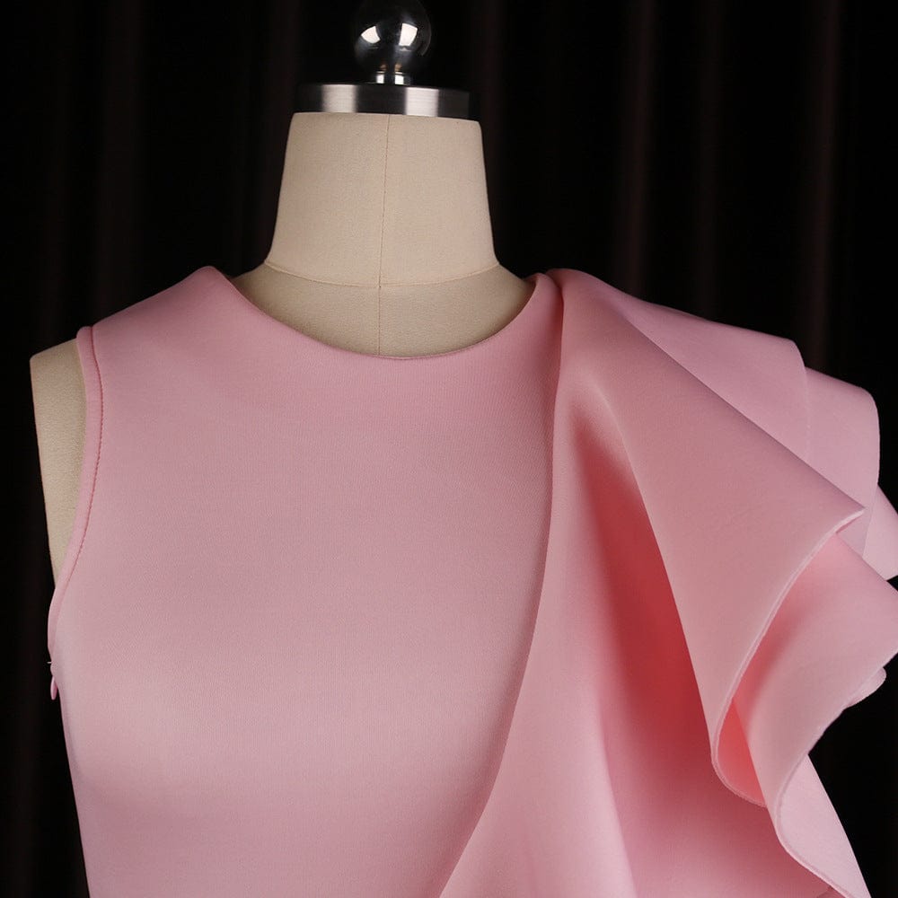 Ropa De Mujer Vestidos Fiesta dress women Round neck irregular ruffled high waist plus size slim sexy sleeveless dress