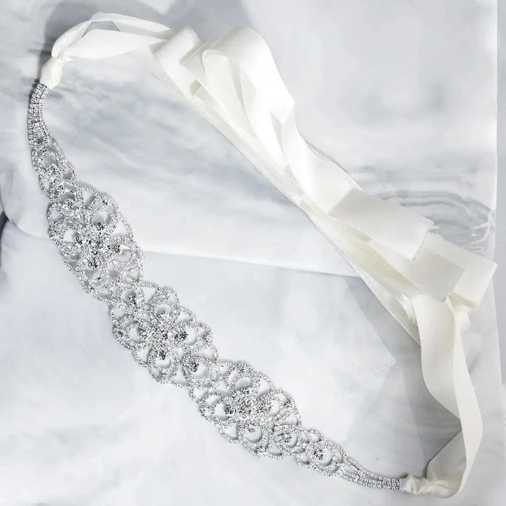 Rose Gold &Silver Austrian Crystal Wedding Belts & Sashes Bridal Women Sash for Dress Jewelry Accessories