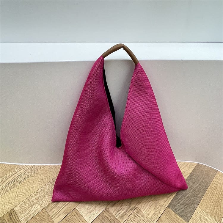 Rose Madder 2022 Brand Women Tote Hobo Handbag Triangle Design Summer Mesh Net Beach Bag Lightweight Elegant Portable Shoulder Purse
