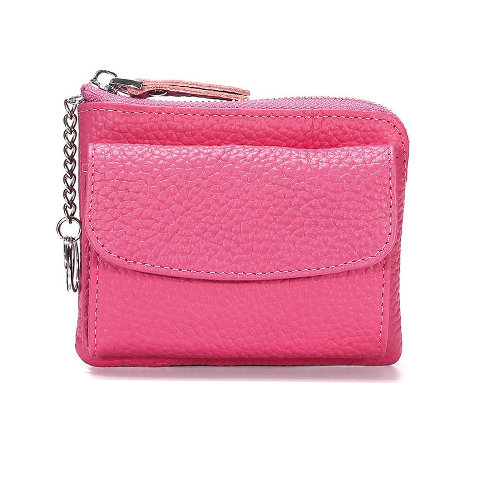 Rose Red Keychain coin purse mini zipper change wallet small card holder for women ladies