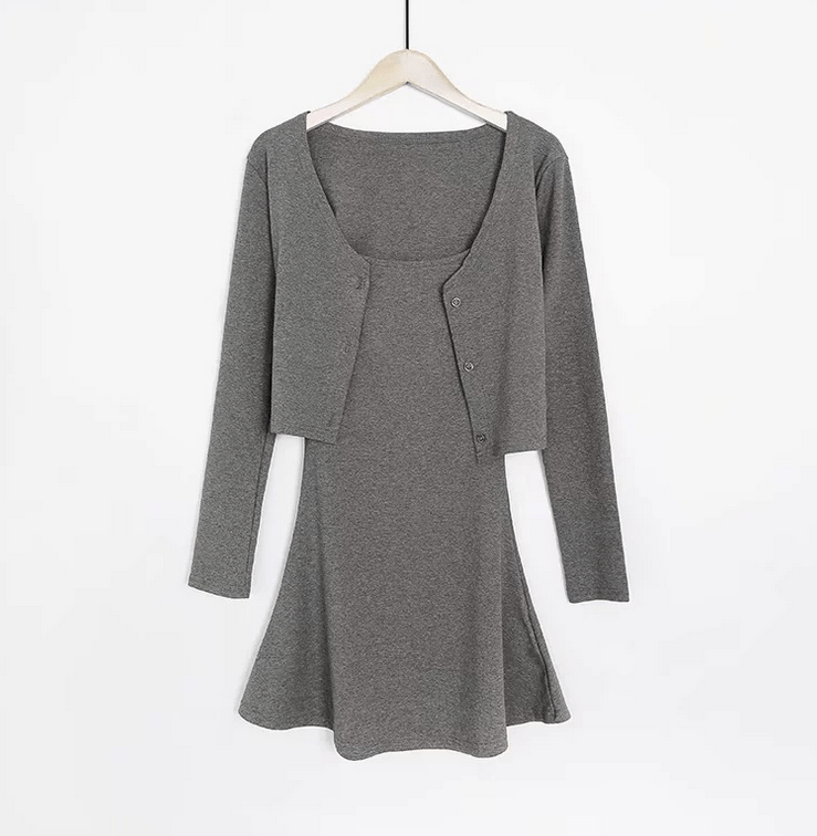Runwaylover 1332 Ladies One Breasted Cardigan And Skinny Mini Dress Suit