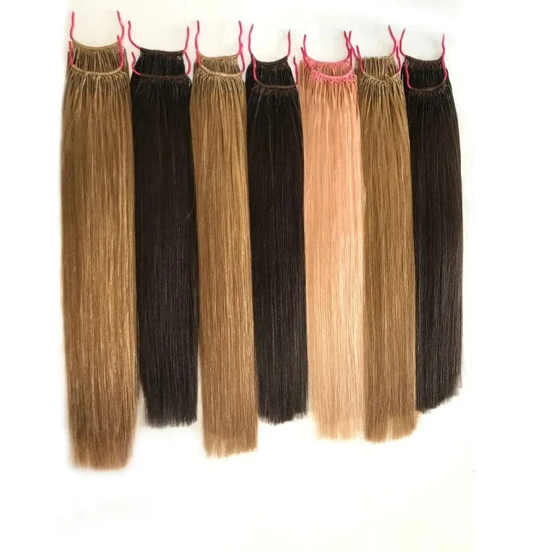 Russian Virgin Human Double Drawn Remy Hair Extensions 12a grade double line tip hair prebonded hair