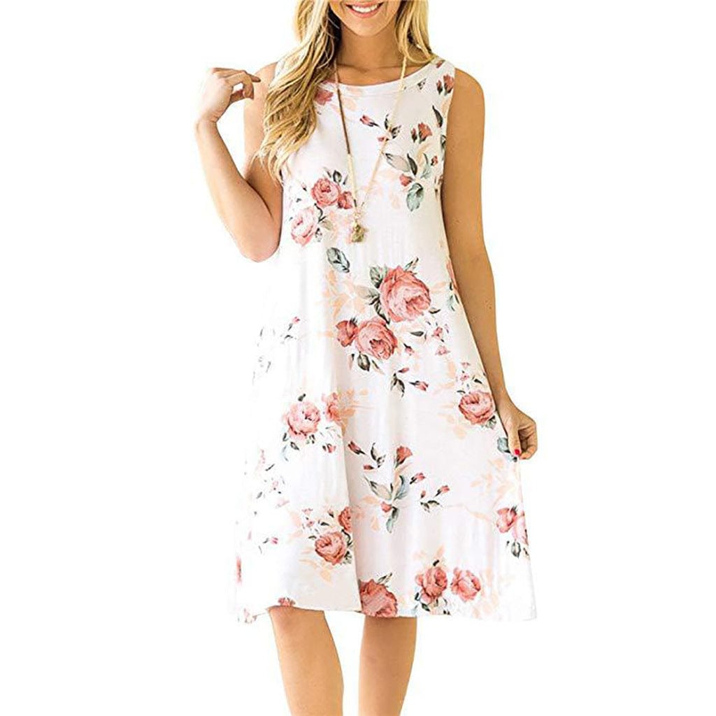 S / #01 Dropshipping Wholesale 2022 new arrivals women clothes crew neck tank top dress lady short sleeve sexy woman