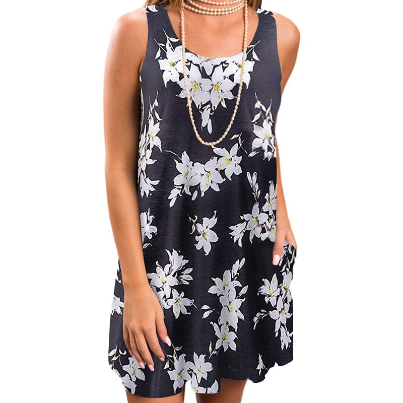 S / #09 Dropshipping Wholesale 2022 new arrivals women clothes crew neck tank top dress lady short sleeve sexy woman