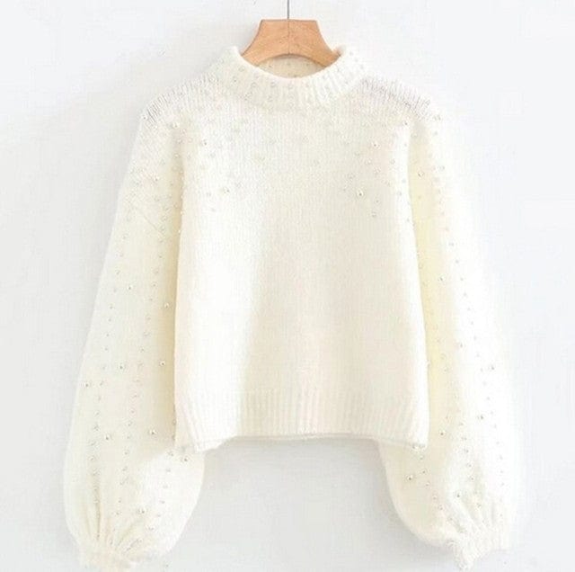 S / 1 2022 Round Neck Sweater Women Pullover Bubble Bead Style Women's
