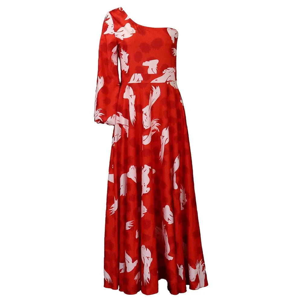 S / 1 J&H Latest Trend Autumn Elegant Split Gown Single Sleeve Long Sleeve Printed Party Dress Fall Dresses For Women Casual Dresses