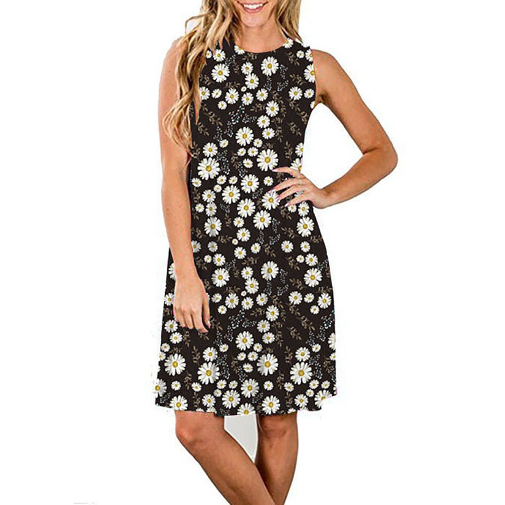 S / #13 Dropshipping Wholesale 2022 new arrivals women clothes crew neck tank top dress lady short sleeve sexy woman