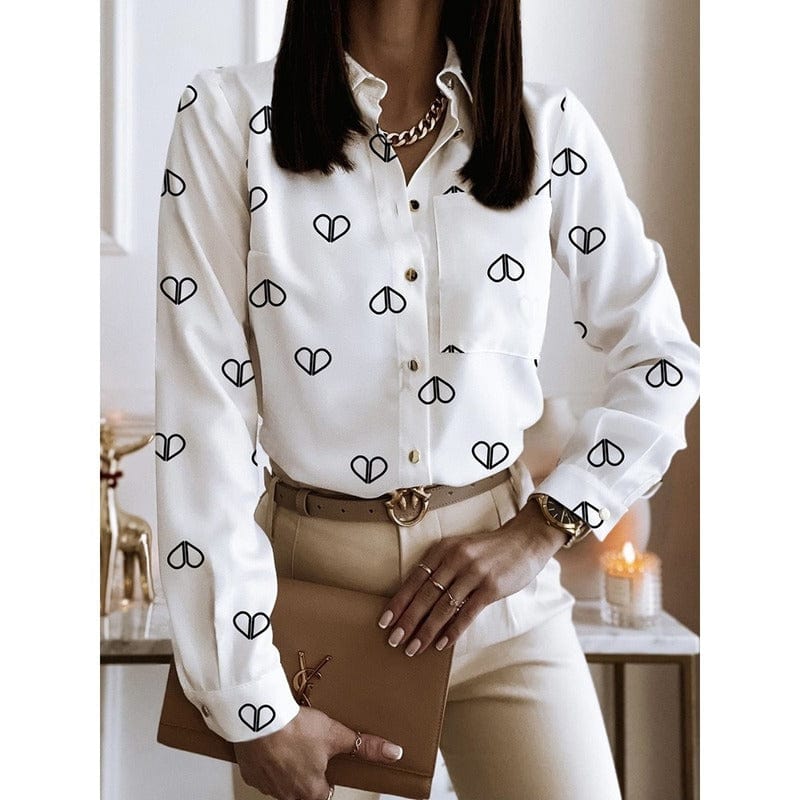S / 2 2023 New Blouse Women Turn-down Collar Long Sleeve Fashion Plus Size Casual Blouses Elegant Lady Office Work Shirts Tops