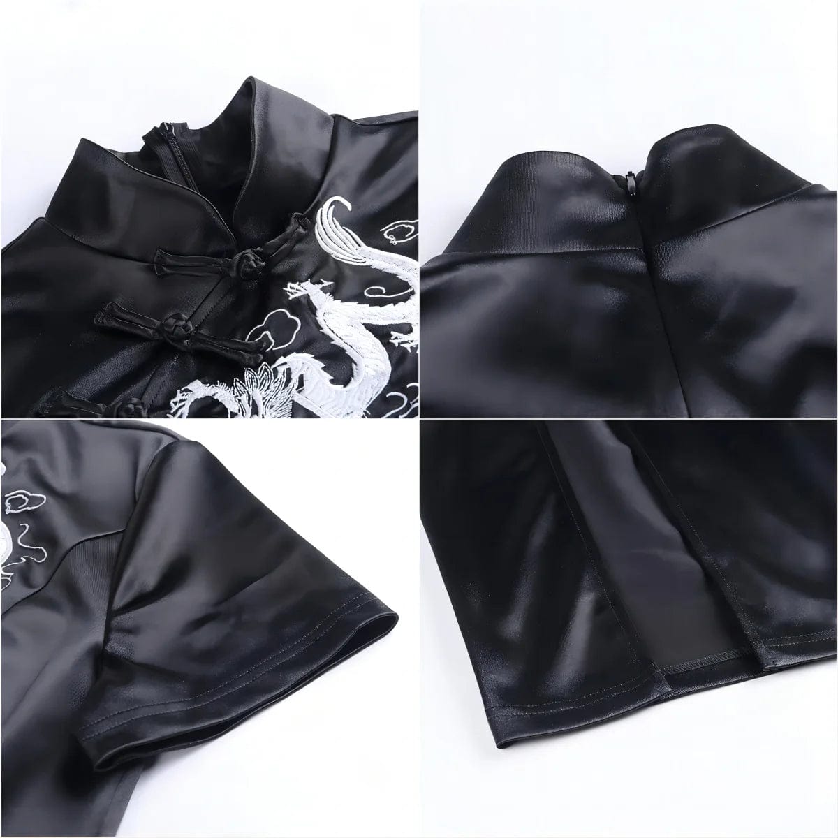 S-3XL Dark Wind Hip Hop Button Large Size Long Dress Improved Hip Hop Embroidered Qipao Slim Fit Dress
