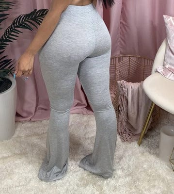 S-4XL plus size ladies leggings 2023 Solid color Women high Waist stacked pants leggings flare pants