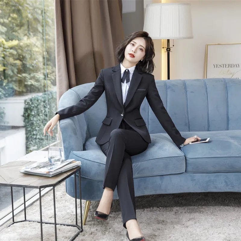 S-5XL autumn and winter long sleeved professional women's clothing interview sales formal work clothes suit