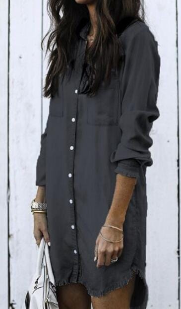 S / black Big Plus Size Sexy Womens Blouse Long Sleeve Denim Shirts Clothes Fashion Autumn Street Wear Female Tops and Blouses Y12074