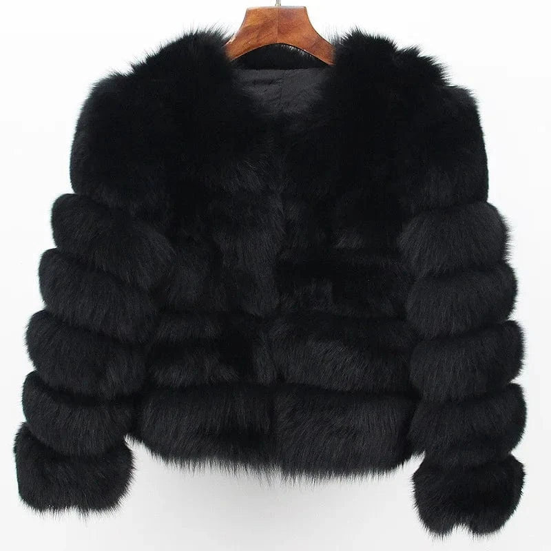 S / Black (spot) Fur Coat Women's Clothing Real Fox Fur Fashionable Warm Fox Fur Integrated Women