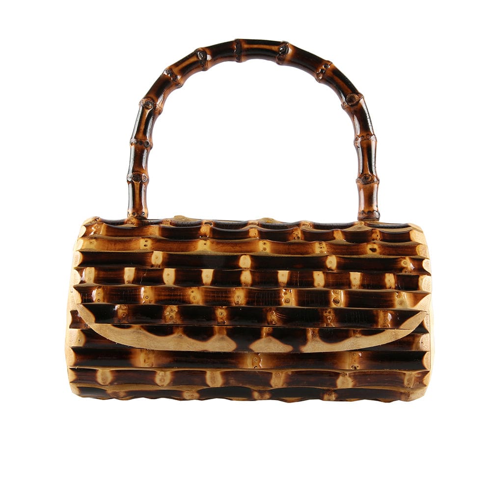S / black Unique Handmade wood rattan bamboo root evening bag handbag