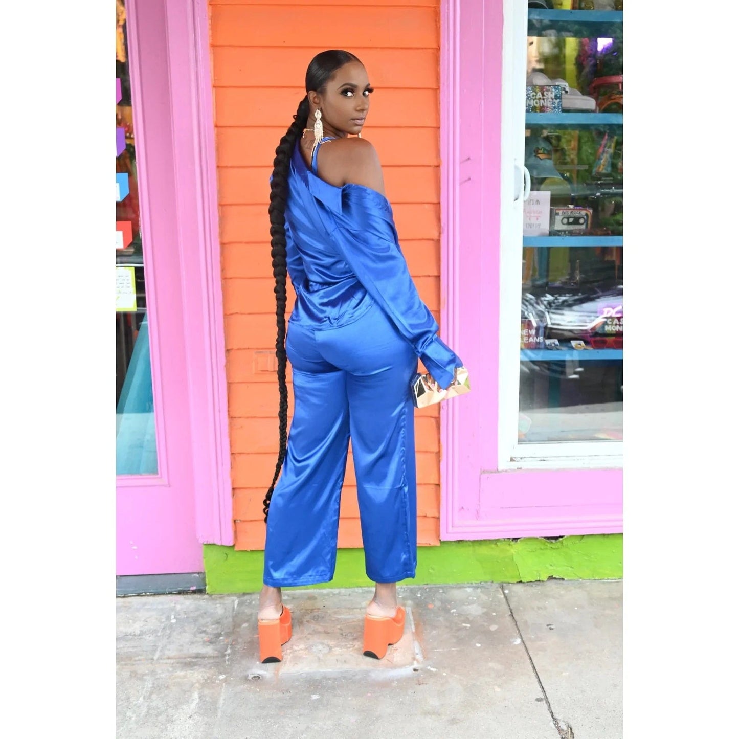 S / Blue Trendy Women Clothes 2022 Women Clothes Lounge wear Set Clothing Crop Vest Blouse And Wide Pants Tracksuit Fall 3 Piece Sets