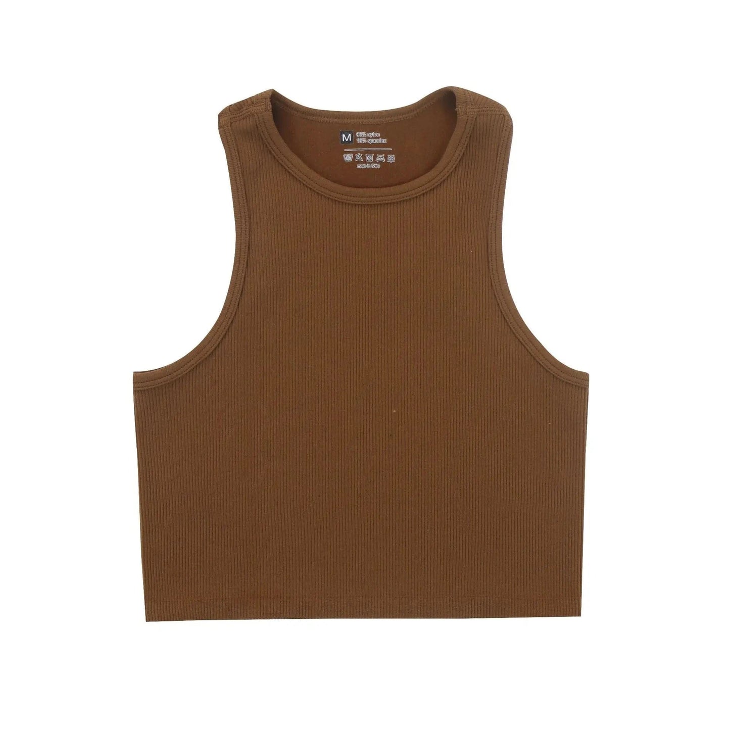 S / Brown Hot Selling  Quik Drying Sleeveless Tank Tops For Woman