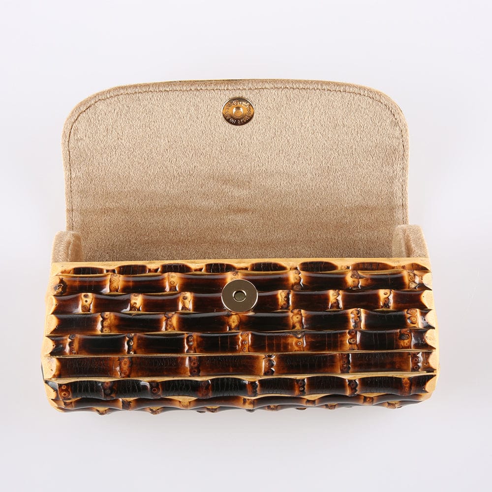 S / Burnt black Luxury Nilerun famous brand unique handmade bamboo evening bag bamboo root handbag