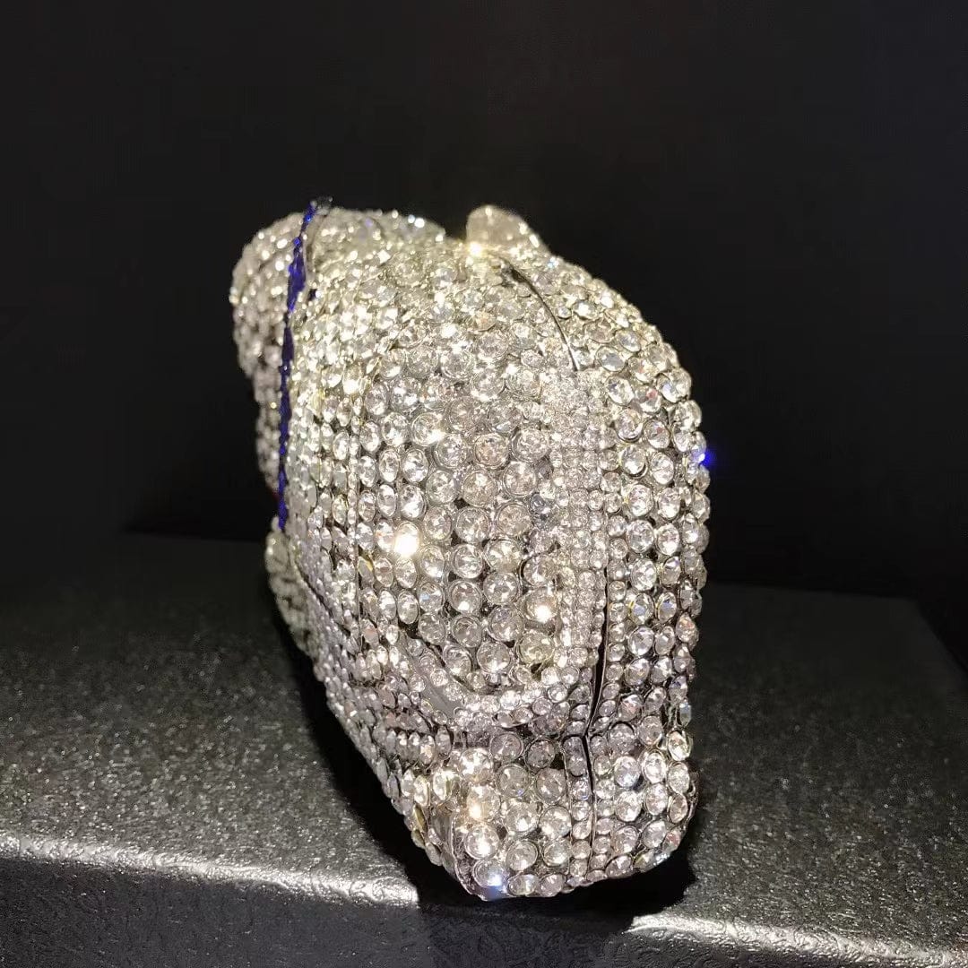 S / Cream 2022 New Design Animal Prints Crystal Elephant Purse Crystal Clutch Bag Wedding Party Clutches Purse Handbag Luxury Purse