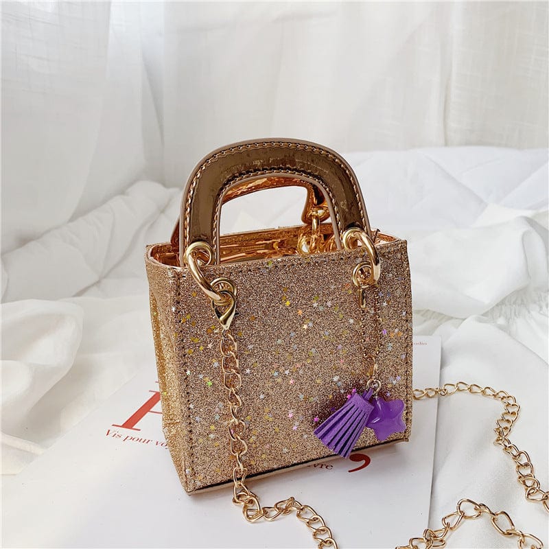 S / Golden 2022 Newest Style Toddler Baby Messenger Bags Kids Girls Princess Shoulder Bags Handbags Solid Bowknot Princess Coin Purses
