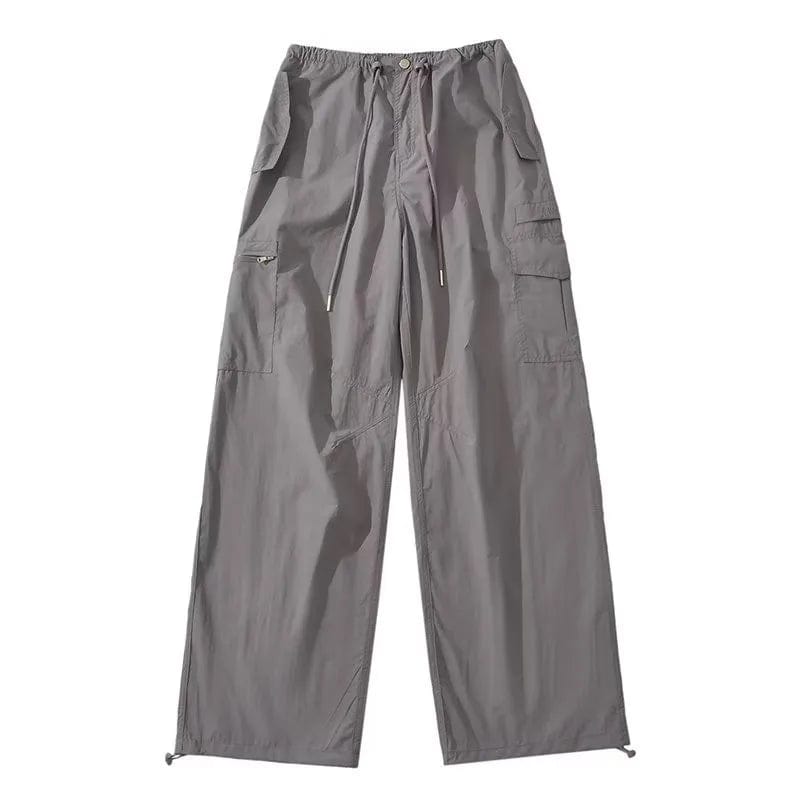 S / Gray Quick Dry  Woman Pants Streetwear Trousers Causal Baggy Cargo Pants For Women