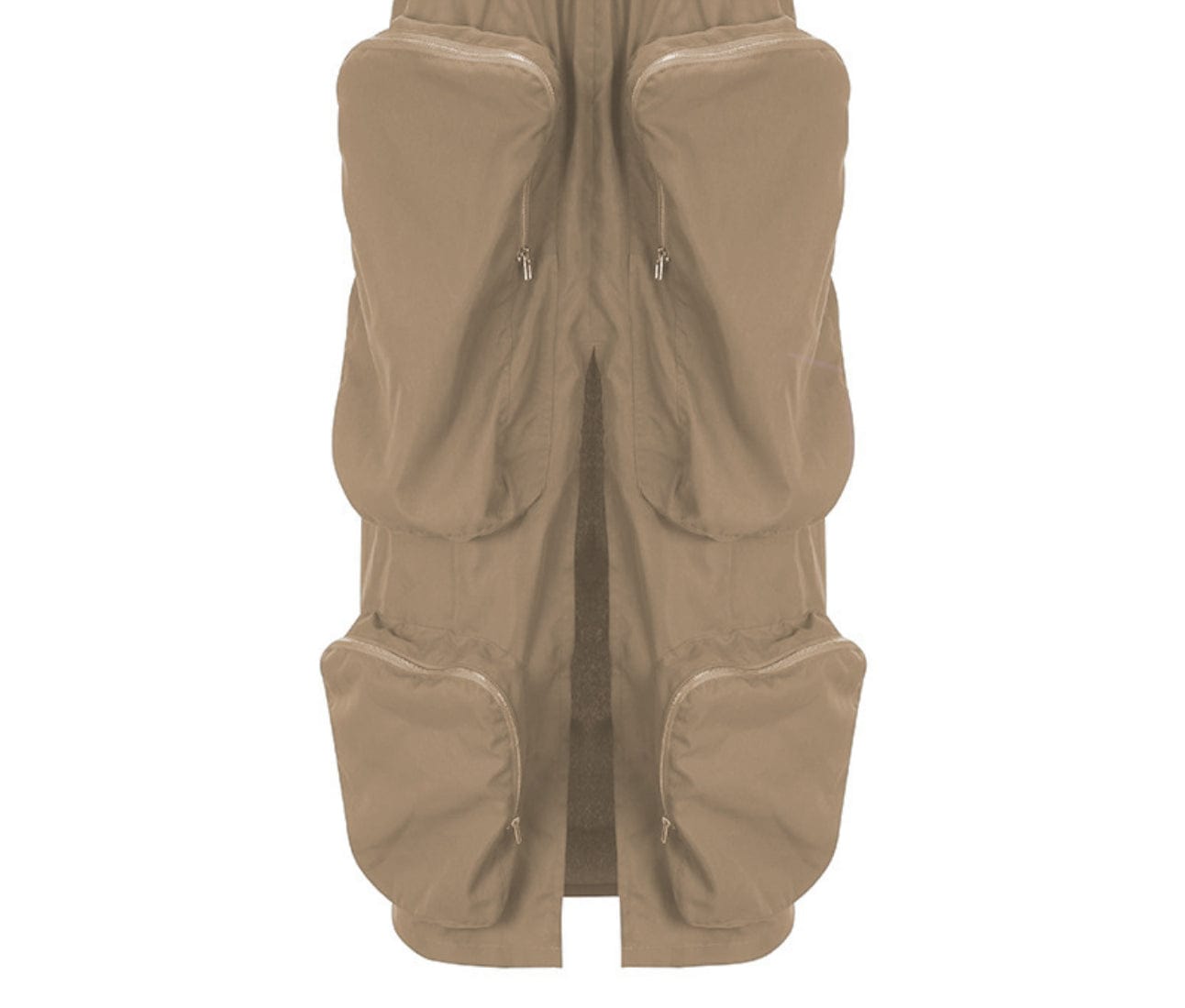 S / Khaki Sharee 2023 Y2k Street Clothes Multi Pocket Girl Midi Cargo Skirt Loose Slit Skirts For Women