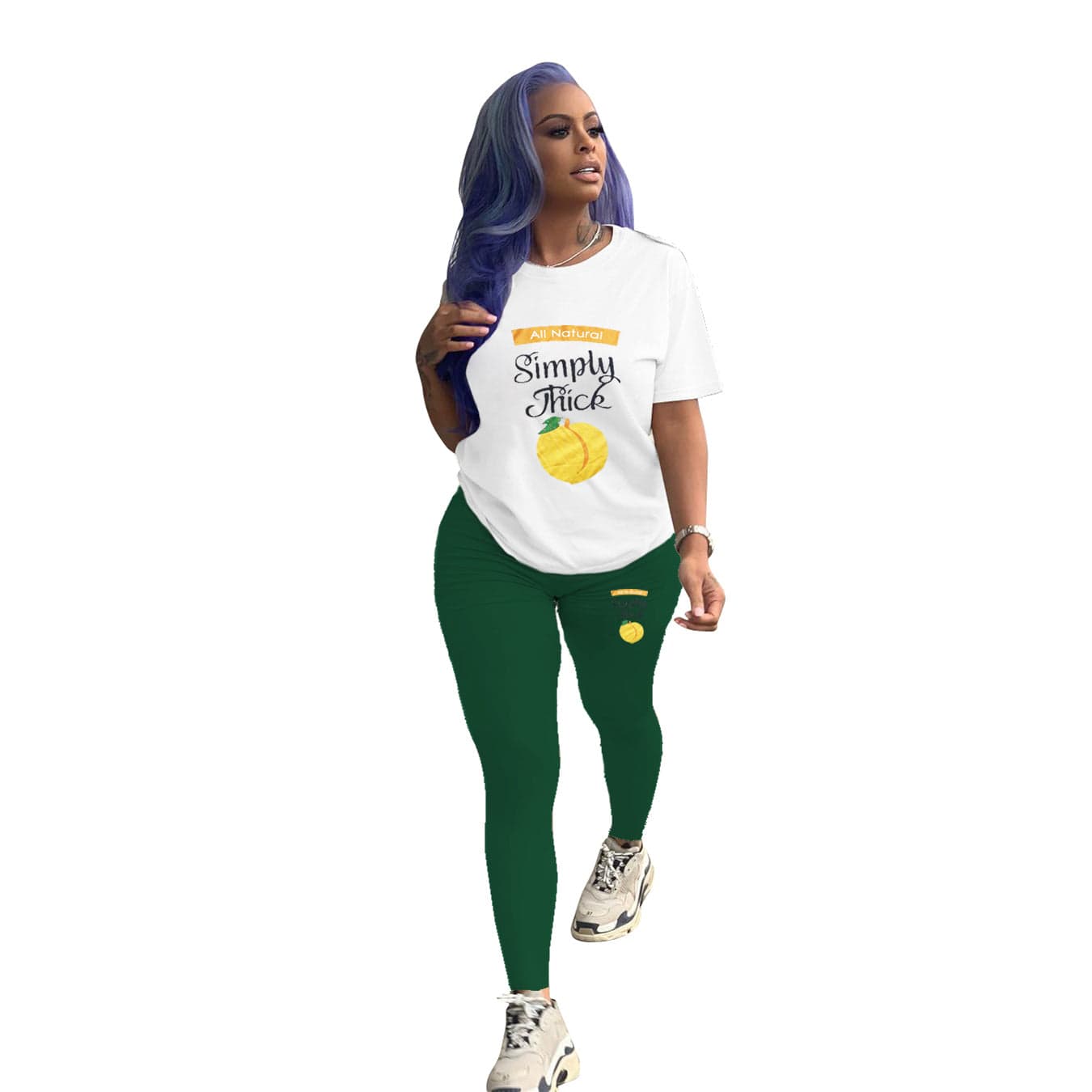 S / L287155-3 Custom Short Sleeve T Shirt Biker Shorts Set Workout Solid Color Women Summer Two Piece Outfits Set
