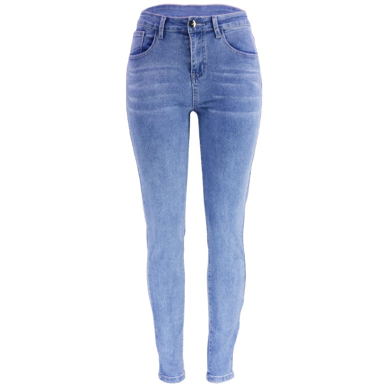 S / Light Blue 2022 arrival women's jeans elastic pencil pants skinny jeans teen student summer jeans slim pants ladies