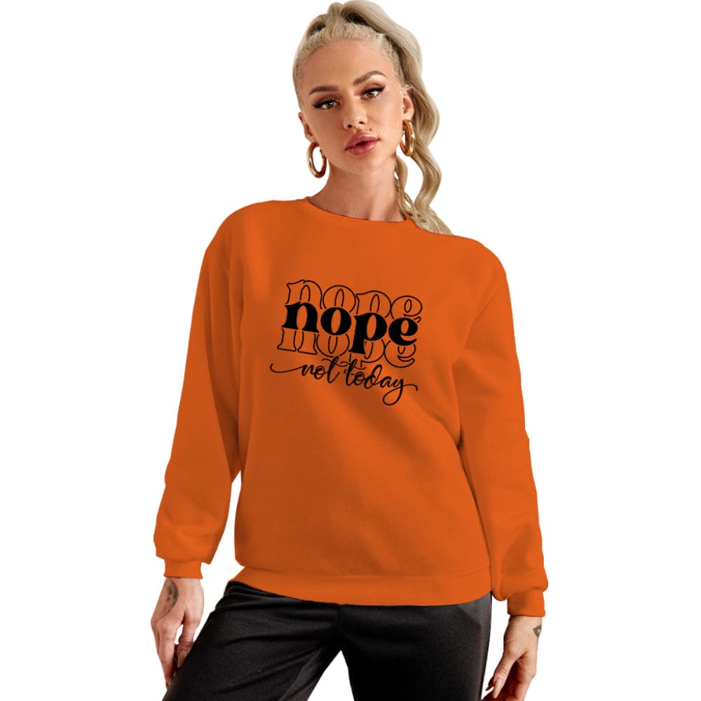 S / Orange Fall Clothing For Women Women Loose Offset Pyrography Sweatshirt