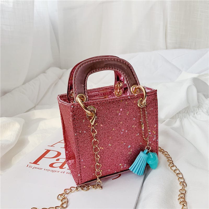 S / Pink 2022 Newest Style Toddler Baby Messenger Bags Kids Girls Princess Shoulder Bags Handbags Solid Bowknot Princess Coin Purses