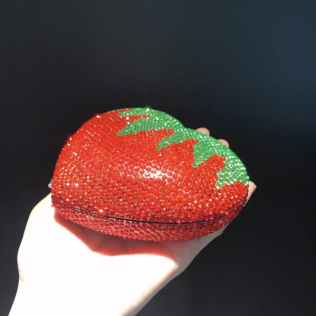 S / Red 2022 New Arrival Strawberry Fuit Shaped Clutch Bag Jeweled Clutch Purse Crystal Prom Handbag Evening Purse For Wedding