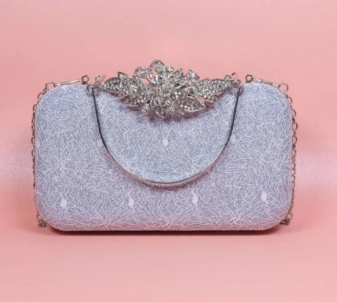 S / silver Plain Color Women Crossbody Shoulder Bag Evening Clutch Bags With Straps