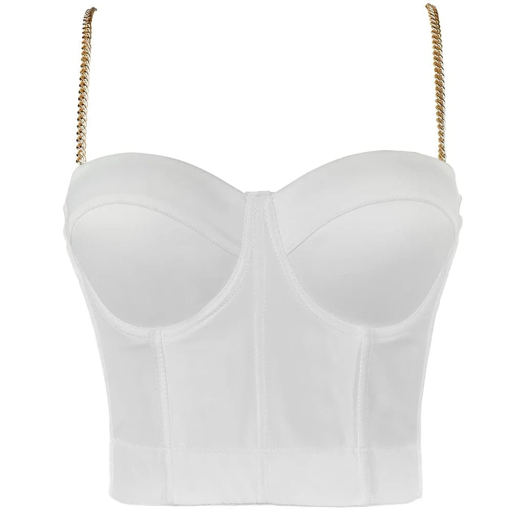 S / White Gold Ins Wholesale Shining Diamond Bra Underwear Women's Top Standard Womens Tops Knitted Women's Tops with Lace Non-woven Per Bag