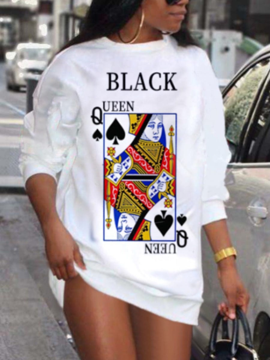 S / White Z105612 Summer Fashion short Sleeves graphic print dresses womens O Neck Plus Size dress