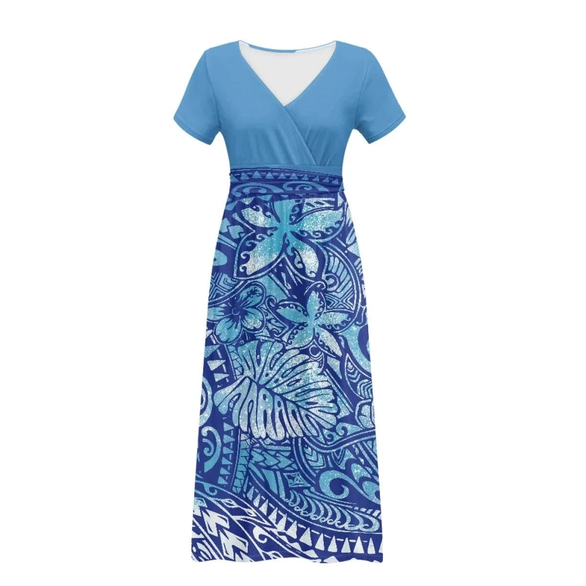 S / YSF0875AZ31-1 Hot sale custom made geometric design short sleeves long dresses african wax print clothes women's dresses for special occasions