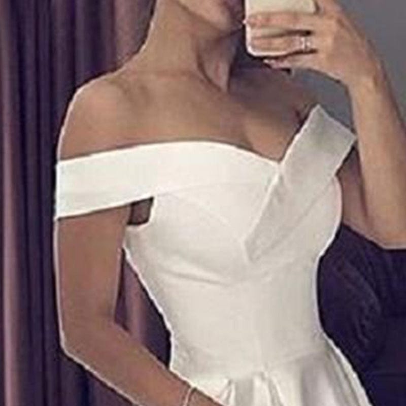 S4056F 2022 New High Quality Customized Plus Size Off Shoulder Bridesmaid Satin Party Graduation elegant Evening Dress