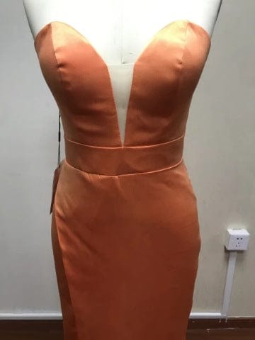 S4168F 2022 new high quality tube top long sexy slit thin banquet party dresses women evening elegance plus size