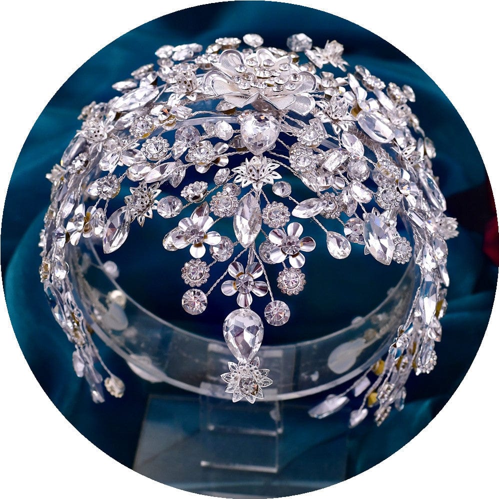 S4205F New wedding jewelry handmade bridal headwear diamond hair accessories pearl headband tiara crown
