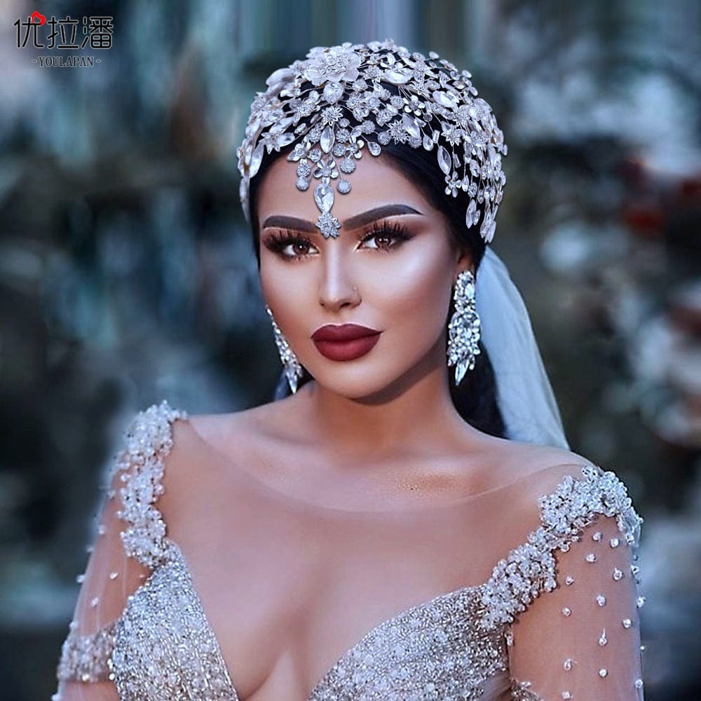 S4205F New wedding jewelry handmade bridal headwear diamond hair accessories pearl headband tiara crown