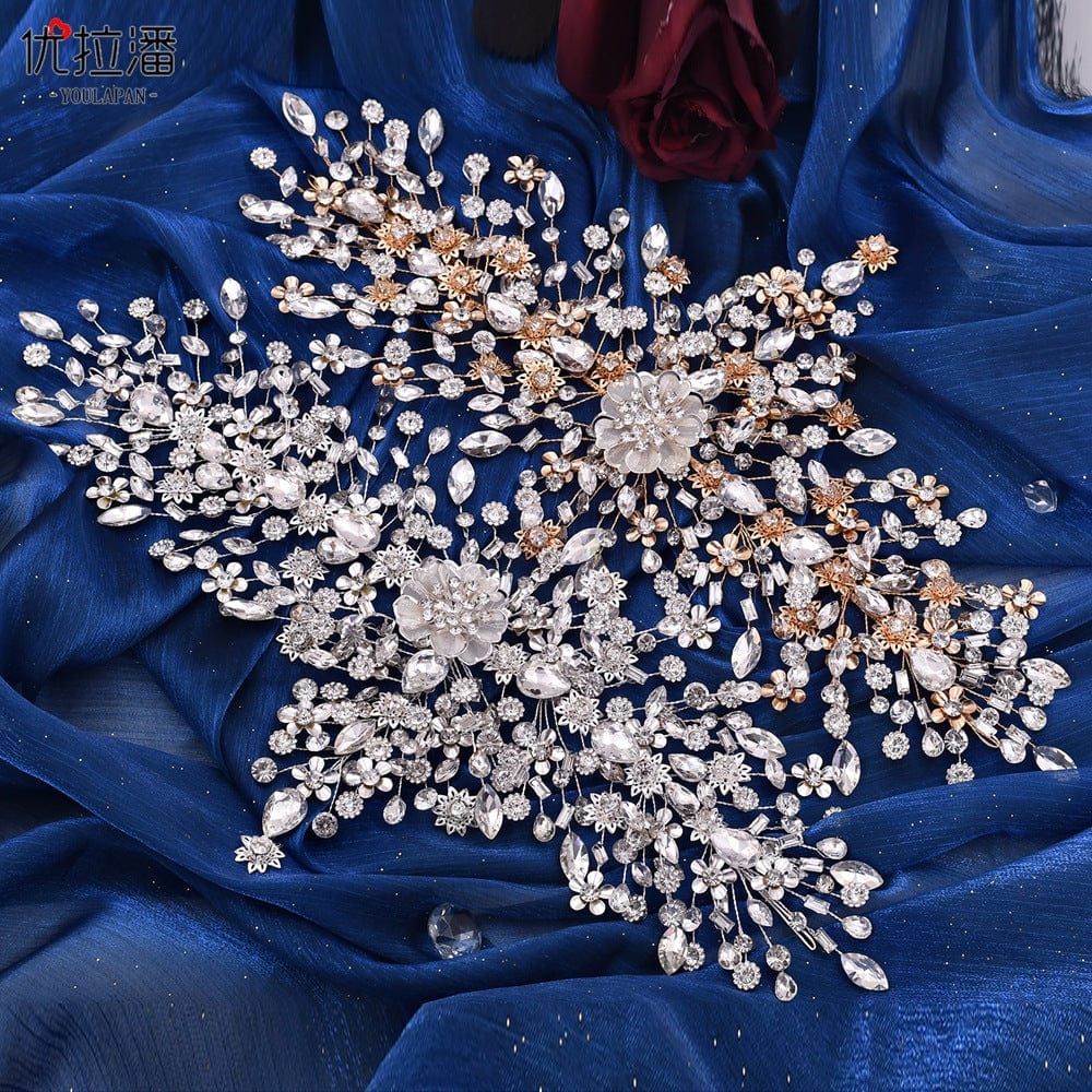S4205F New wedding jewelry handmade bridal headwear diamond hair accessories pearl headband tiara crown