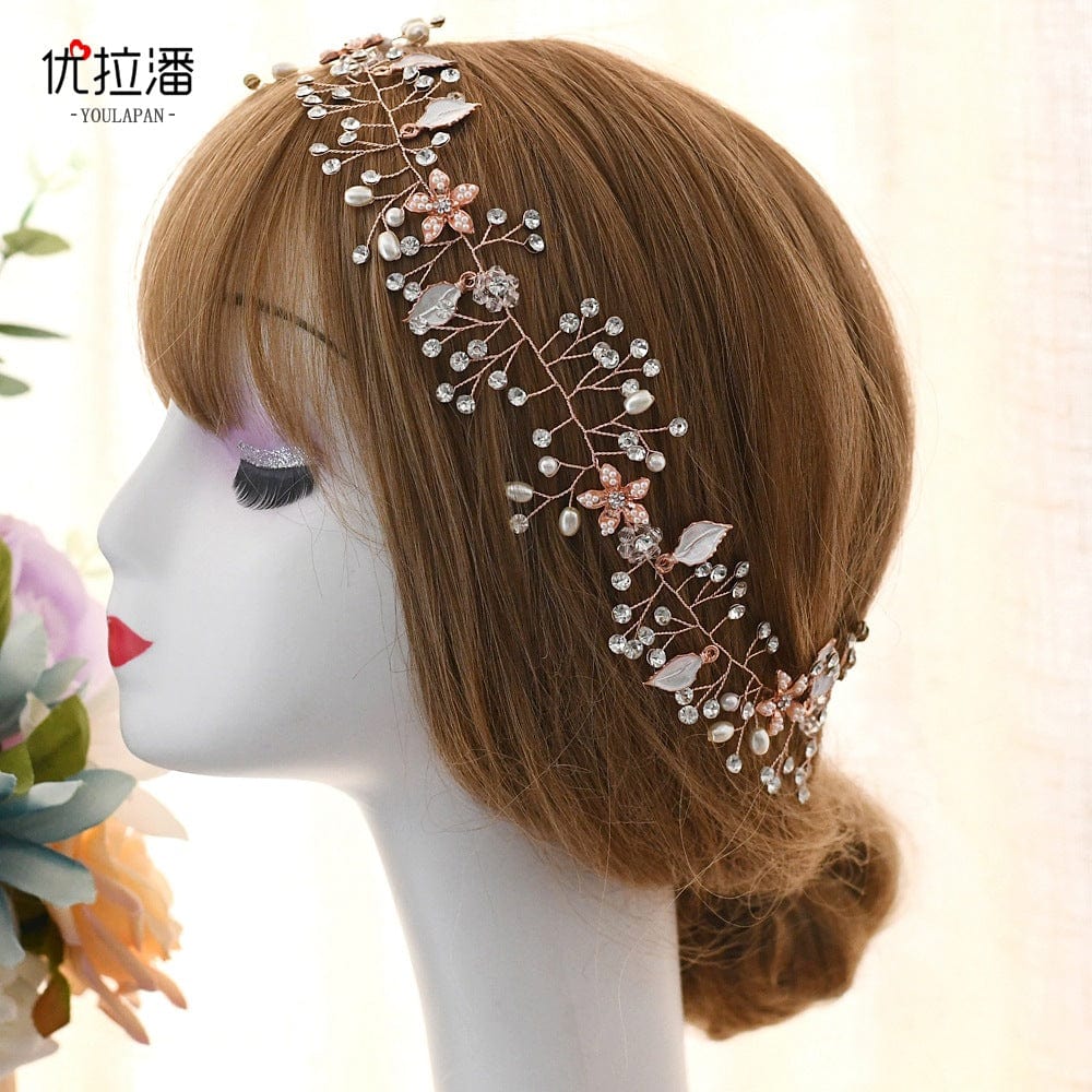 S4232F Bridal Hair Accessories Elegant Braided Extra Long Hairband Headwear tiara crown for girls
