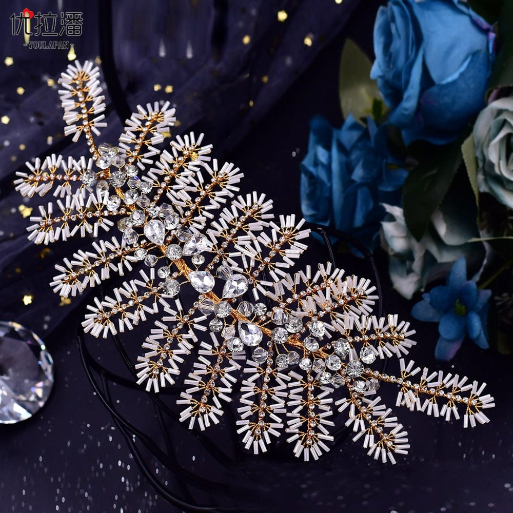 S4234F New wedding dress accessories bridal headgear handmade small white tube zircon wedding tiara